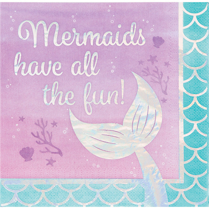 192ct Bulk Iridescent Mermaid All The Fun Luncheon Napkins