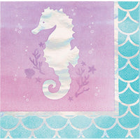 192ct Bulk Iridescent Mermaid Party Beverage Napkins