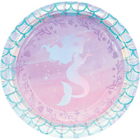 96ct Bulk Iridescent Mermaid Party Dessert Plates
