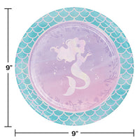 96ct Bulk Iridescent Mermaid Party Dinner Plates