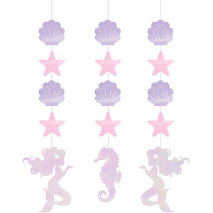 Iridescent Mermaid Party Hanging Cutouts, 3 ct by Creative Converting