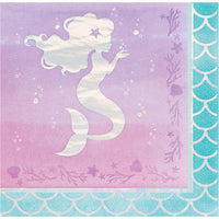 192ct Bulk Iridescent Mermaid Party Luncheon Napkins