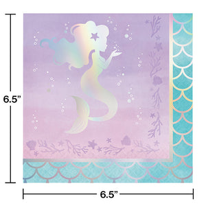 Iridescent Mermaid Party Napkins, 16 ct Party Decoration