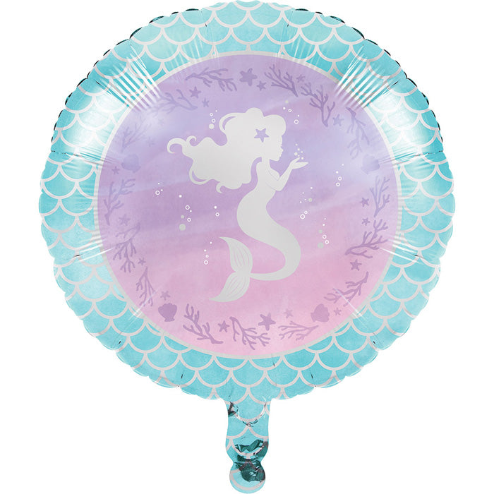 10ct Bulk Iridescent Mermaid Party Mylar Balloons