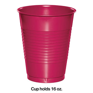 240ct Bulk Hot Magenta 16 oz Plastic Cups