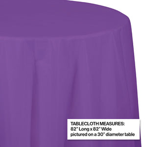 12ct Bulk Amethyst Purple Round Plastic Table Covers