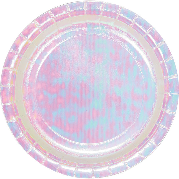 96ct Bulk Iridescent Party Dessert Plates