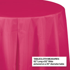 12ct Bulk Hot Magenta Round Plastic Table Covers