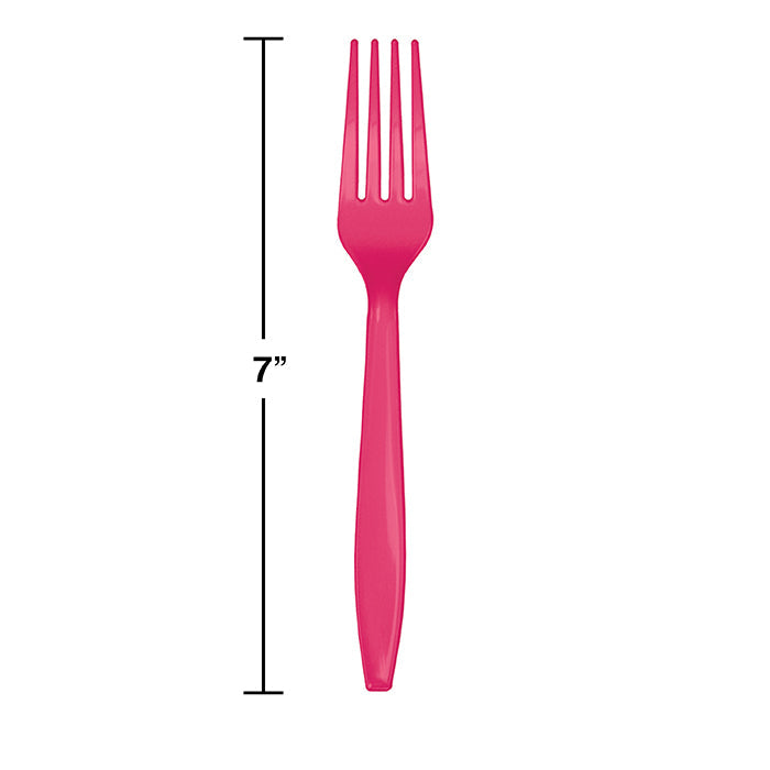 288ct Bulk Hot Magenta Plastic Forks