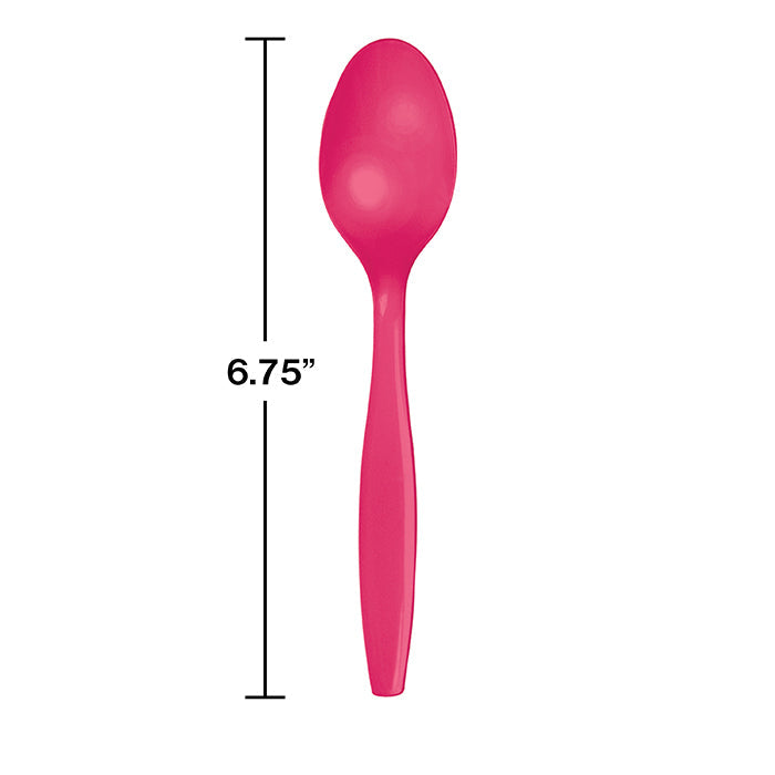 288ct Bulk Hot Magenta Plastic Spoons
