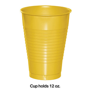240ct Bulk School Bus Yellow 12 oz Plastic Cups