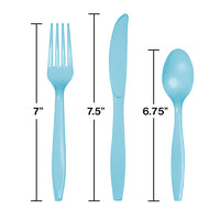 288ct Bulk Pastel Blue Assorted Plastic Cutlery