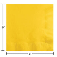 600ct Bulk School Bus Yellow 2 ply Beverage Napkins