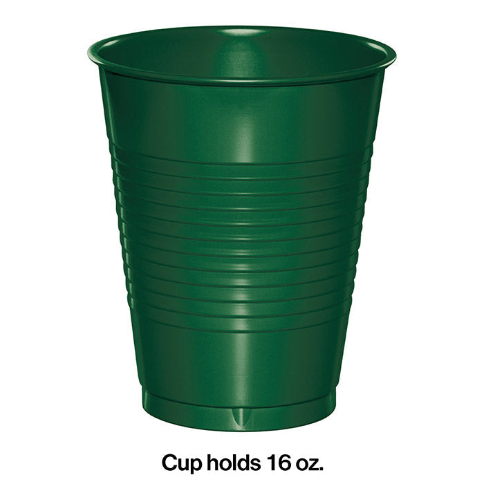 Bulk 240ct Hunter Green 16 oz Plastic Cups 