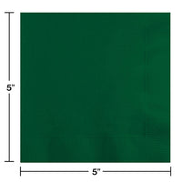 600ct Bulk Hunter Green 2 Ply Beverage Napkins