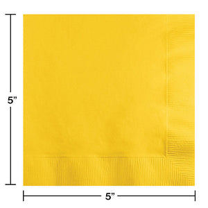 School Bus Yellow Beverage Napkin 2Ply, 200 ct Party Decoration