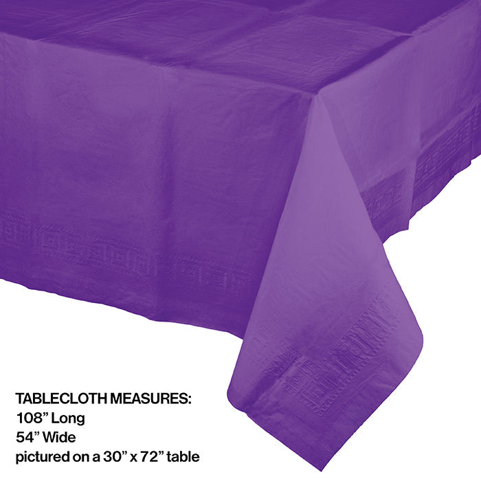 Bulk 6ct Amethyst Purple Paper Table Covers 54 inch x 108 inch 