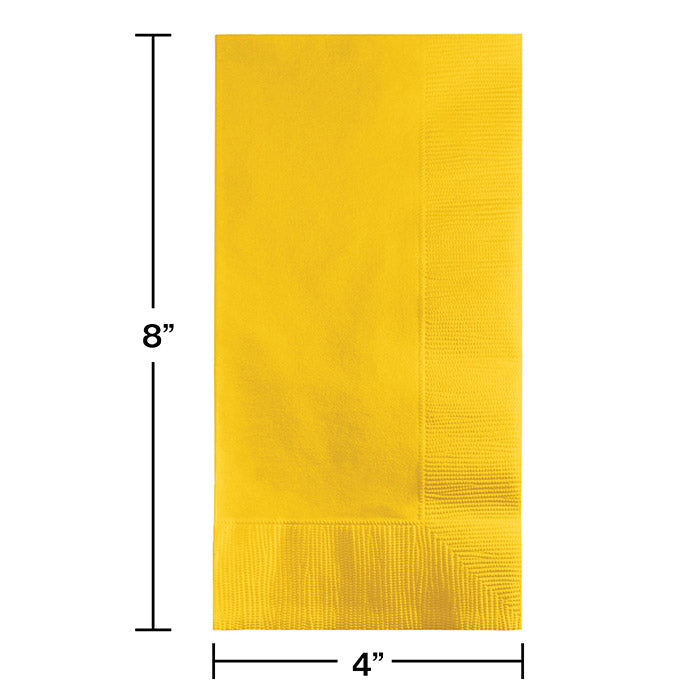 600ct Bulk School Bus Yellow 2 Ply Dinner Napkins