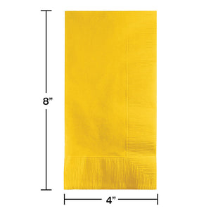 School Bus Yellow Dinner Napkins 2Ply 1/8Fld, 100 ct Party Decoration