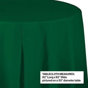 12ct Bulk Hunter Green Round Plastic Table Covers