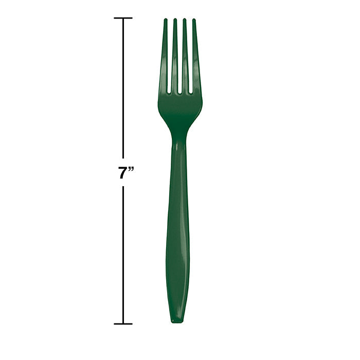 288ct Bulk Hunter Green Plastic Forks