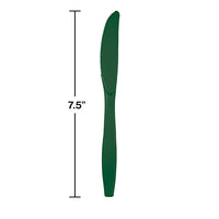 288ct Bulk Hunter Green Plastic Knives