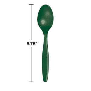 288ct Bulk Hunter Green Plastic Spoons