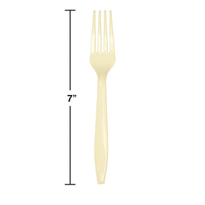 Ivory Plastic Forks, 24 ct Party Decoration