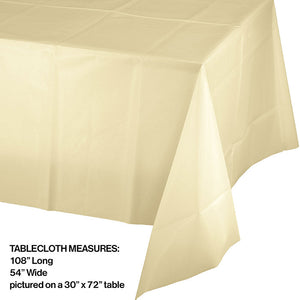 12ct Bulk Ivory Plastic Table Covers