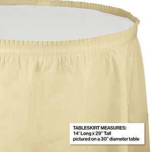 6ct Bulk Ivory Plastic Tableskirt