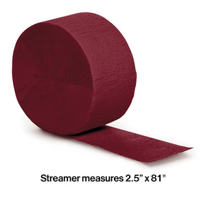 Burgundy Crepe Streamers 81' Party Decoration