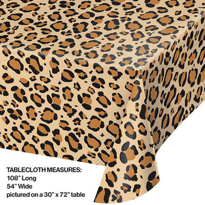 Leopard Print Plastic Table Cover, 54" X 108" Party Decoration