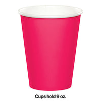 240ct Bulk Hot Magenta 9 oz Hot & Cold Cups
