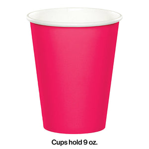 Hot Magenta Hot/Cold Paper Cups 9 Oz., 24 ct Party Decoration