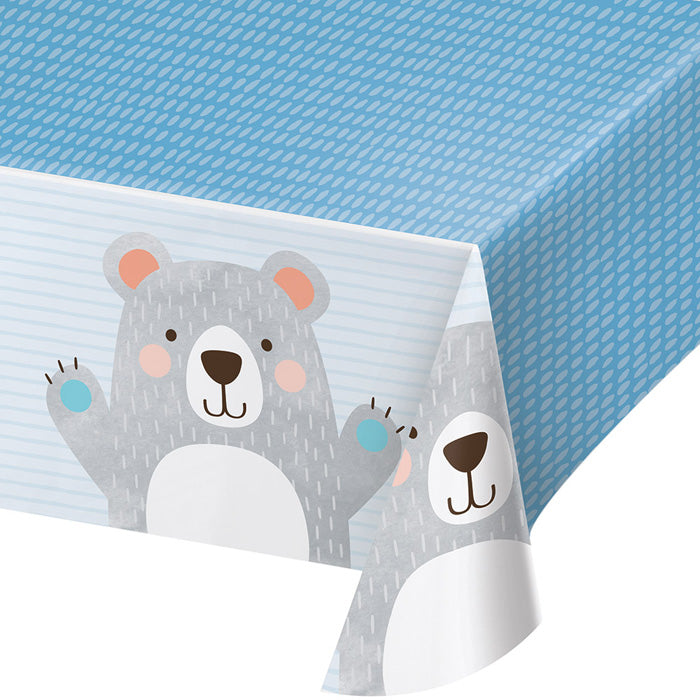 Birthday Bear Plastic Tablecover All Over Print, 54" X 102" by Creative Converting