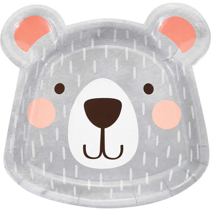 Birthday Bear Shaped Plate 9", 8 ct by Creative Converting