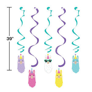Llama Party Dizzy Danglers, 5 ct Party Decoration