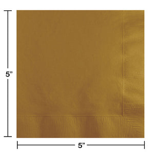 Glittering Gold Beverage Napkins, 20 ct Party Decoration