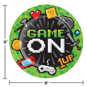 Video Game Party Paper Plates, 8 ct Party Decoration