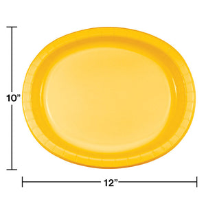 96ct Bulk School Bus Yellow Sturdy Style Oval Platters
