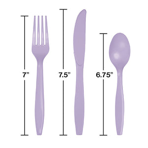 Luscious Lavender Purple Assorted Plastic Cutlery, 24 ct Party Decoration