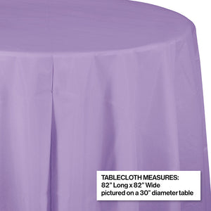 12ct Bulk Luscious Lavender Round Plastic Table Covers