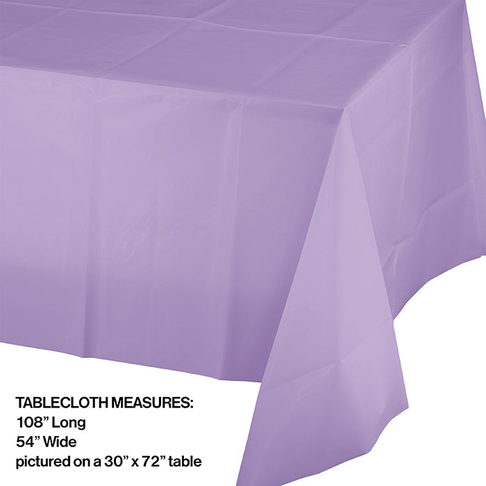 Bulk 12ct Luscious Lavender Plastic Table Covers 54 inch x 108 inch 