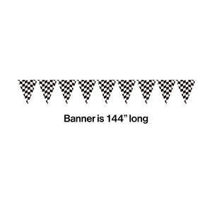 12ct Bulk Black and White Check Banners