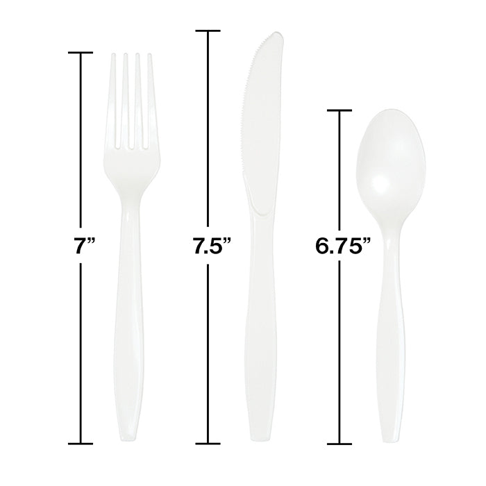 216ct Bulk Value Friendly White Assorted Plastic Cutlery