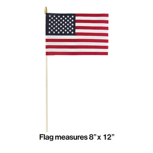 Cloth Usa Flag, 8" X 12" Party Decoration