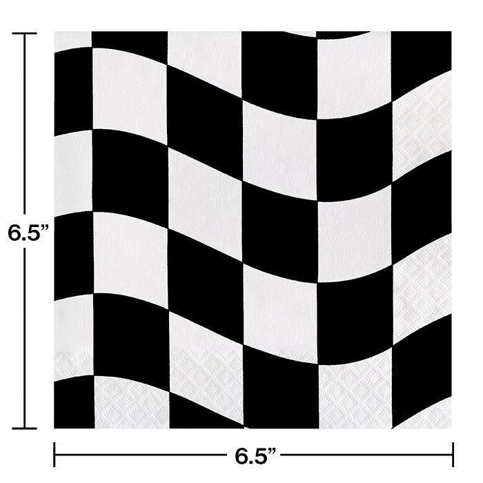 216ct Bulk Black and White Check Luncheon Napkins
