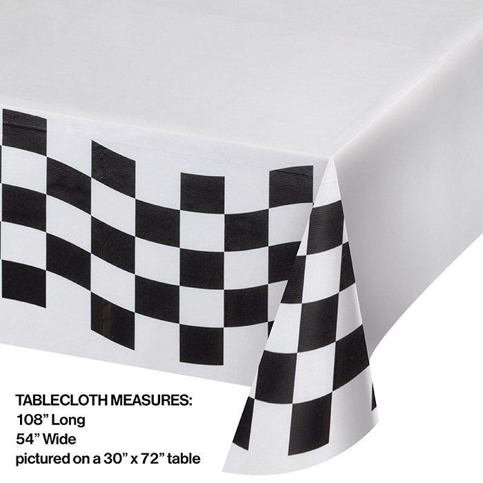 12ct Bulk Black and White Check Paper Table Covers