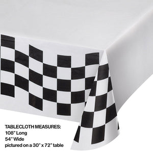 Black And White Check Paper Table Cover, 54" X 102" Party Decoration
