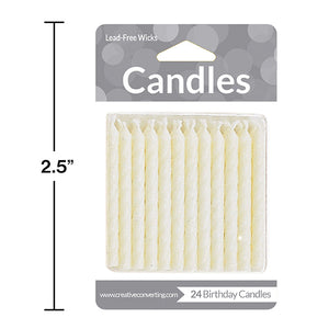 White Candles, 24 ct Party Decoration